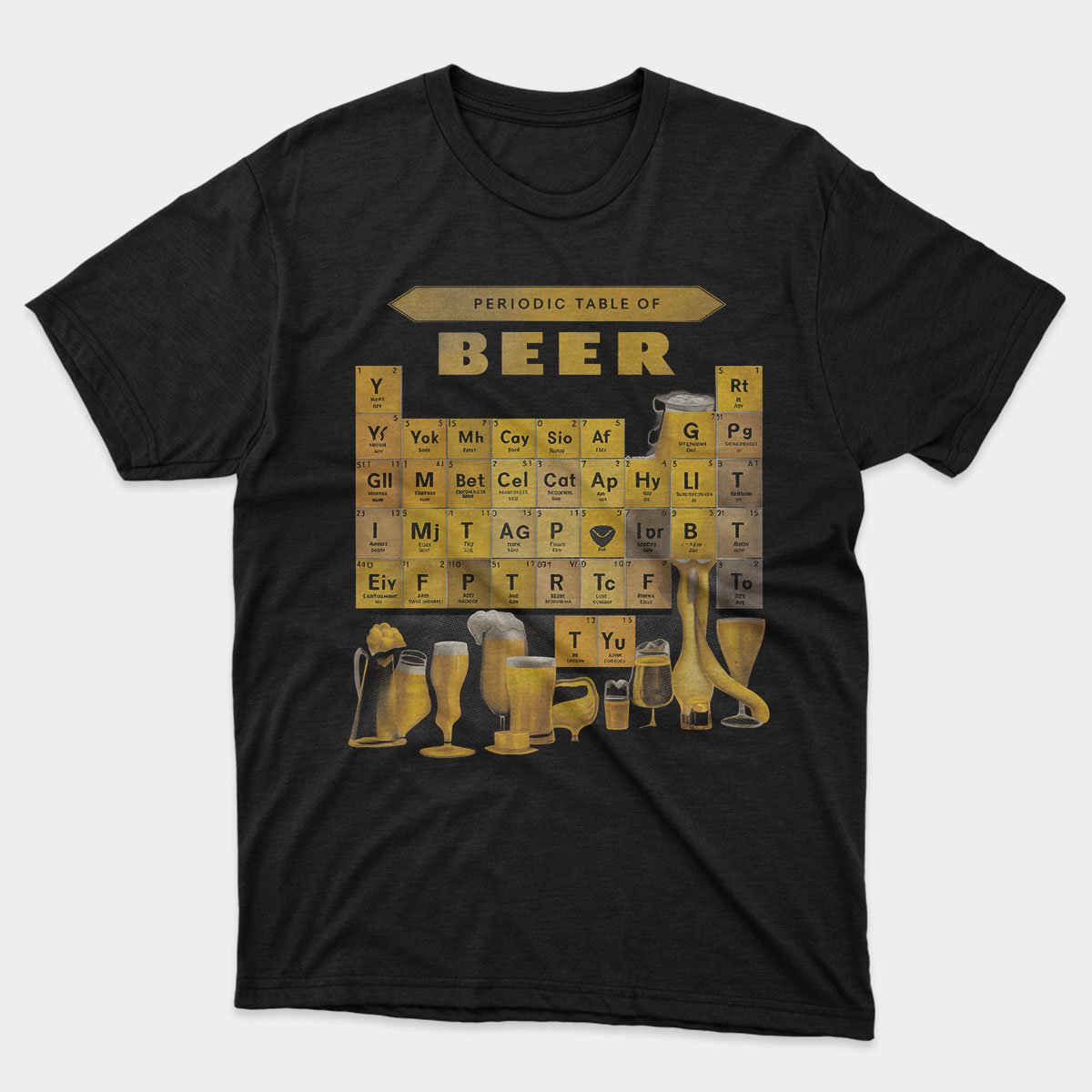 write for me short (160 max characters) and long product description (200 characters) and meta description (max 150 characters) i selling funny t shirt, need seo friendly create product tittle for me keyword is "funny beer t shirt" t-shirt design : Periodic Table Of Beer T-shirt