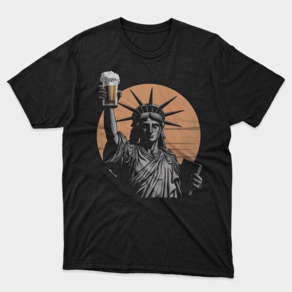 Lady Liberty Drinks Beer T-shirt