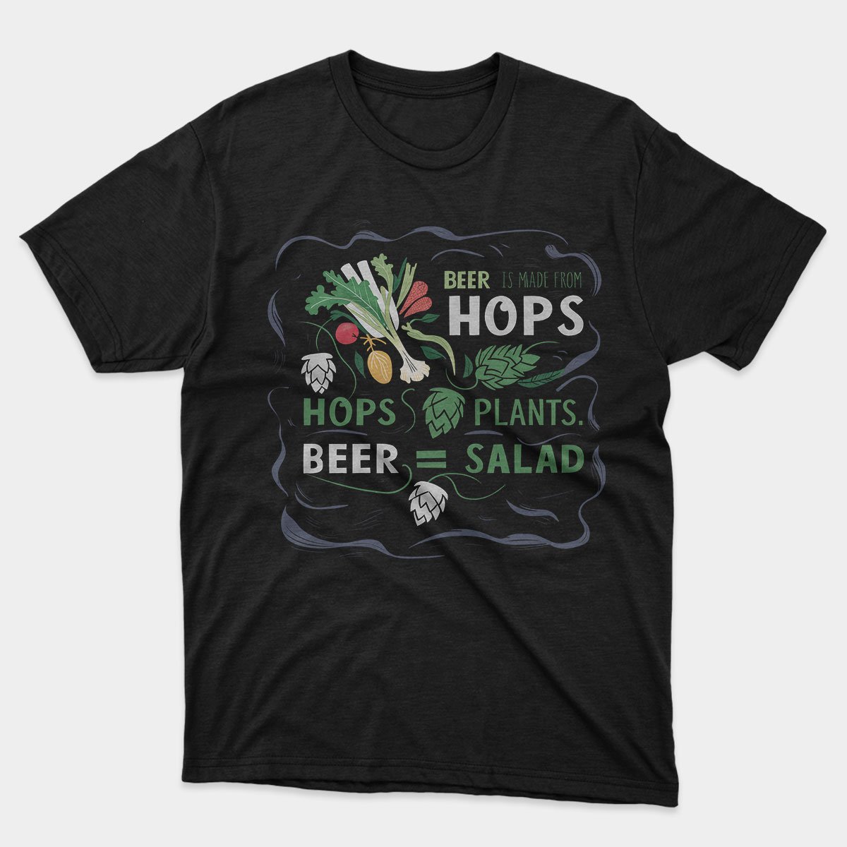 Beer Is From Hops Beer Equals Salad T-shirt
