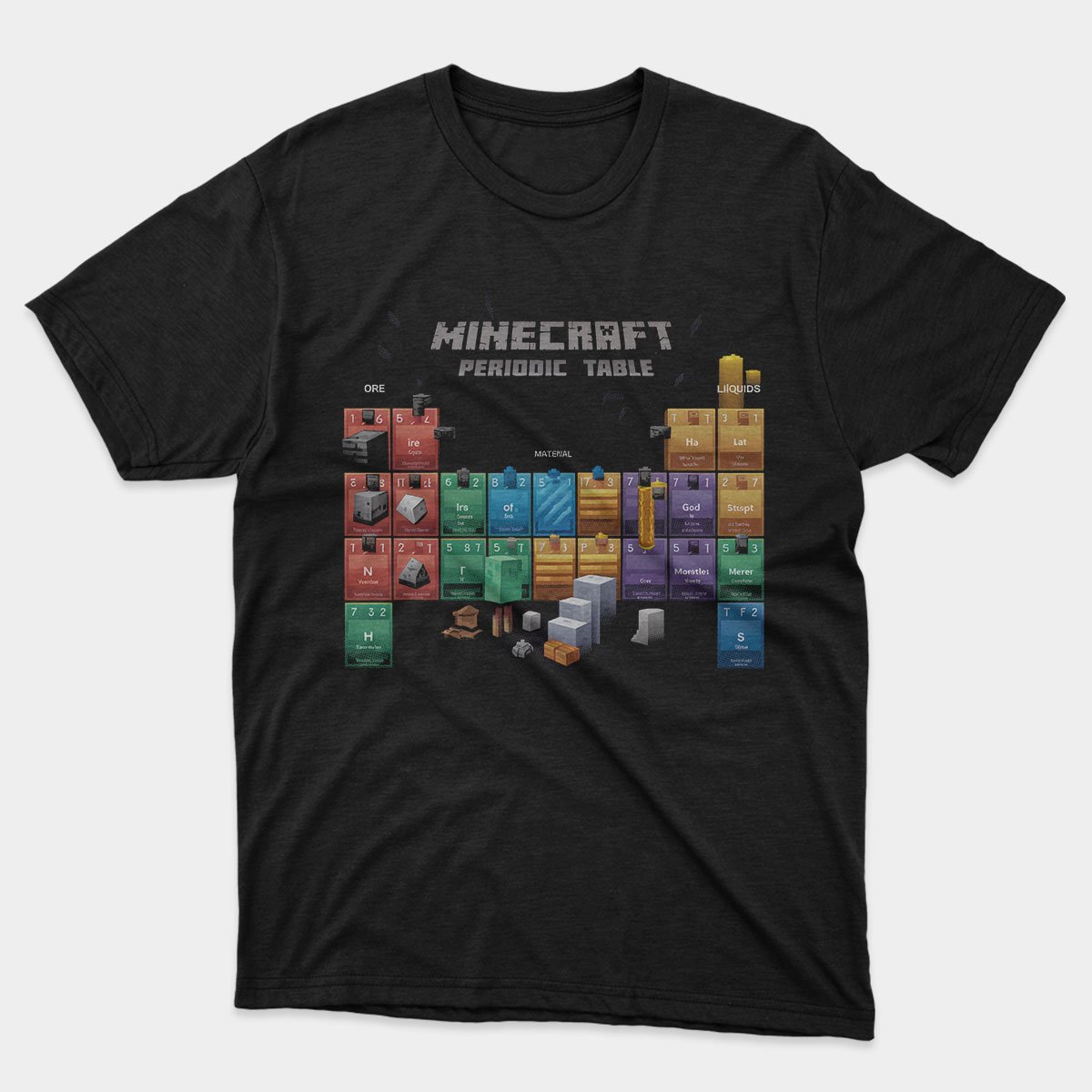 Block History Buff Minecraft Periodic Table T-shirt